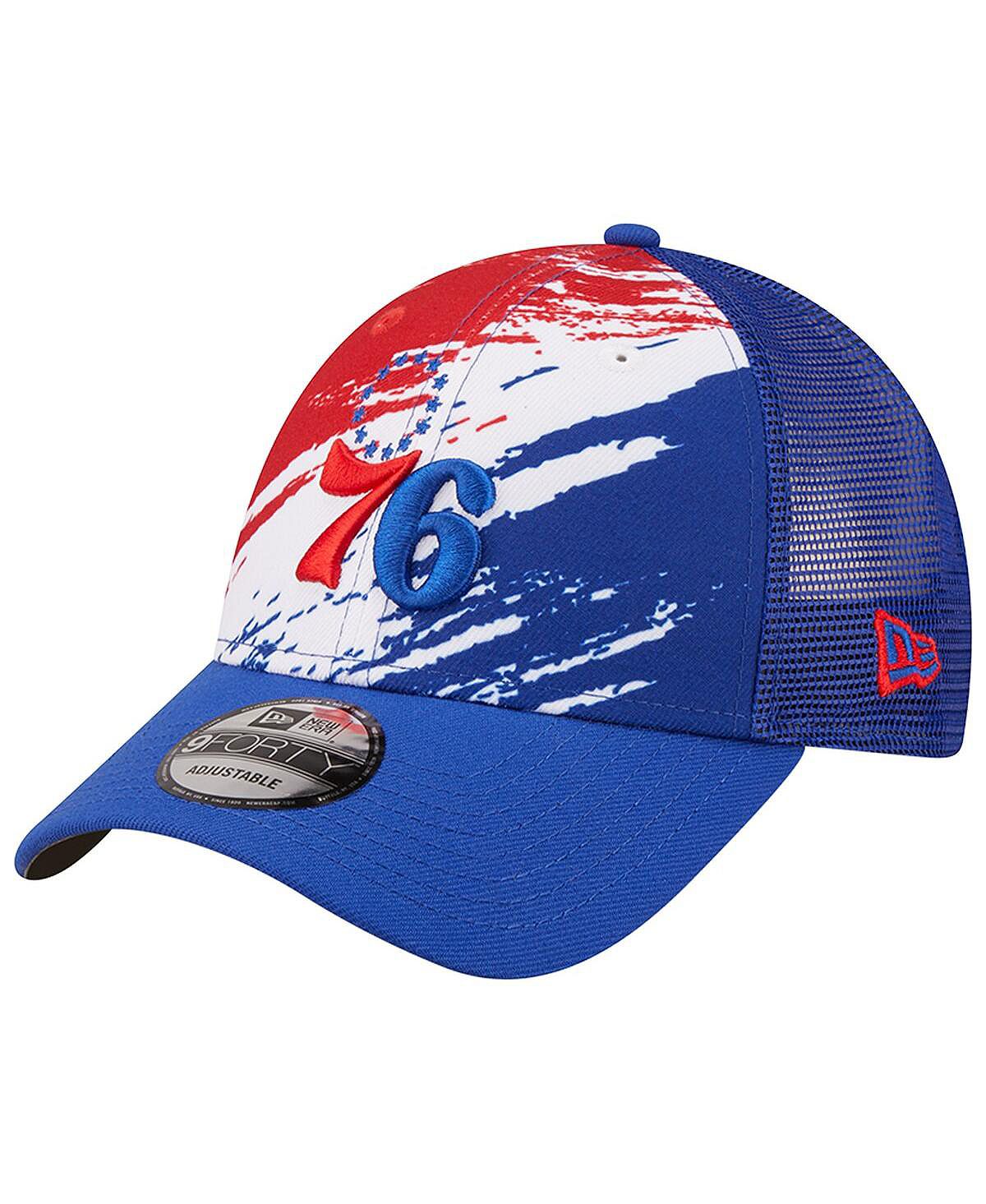 

Мужская кепка Royal Philadelphia 76ers Marble 9FORTY Trucker Snapback New Era