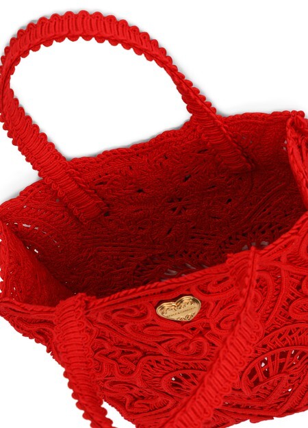 

Маленькая сумка-шоппер из кружева кордонетто Dolce & Gabbana, красный