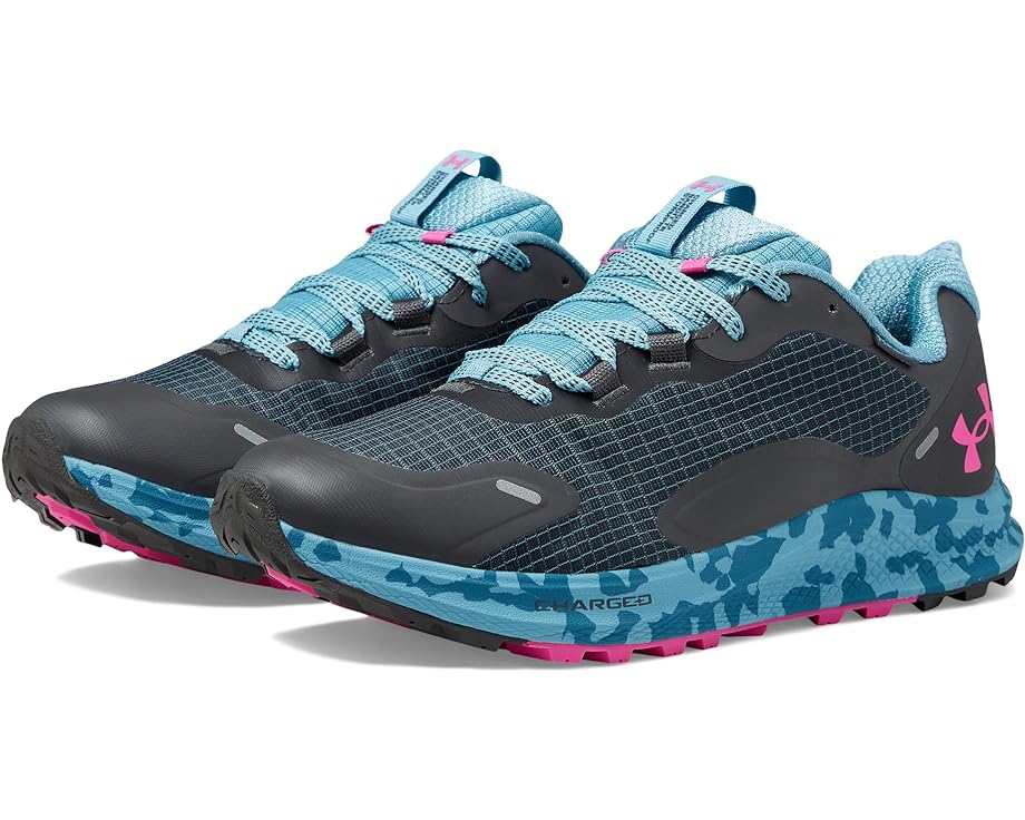 Кроссовки Under Armour Charged Bandit 2 Trail, цвет Jet Gray/Still Water/Rebel Pink