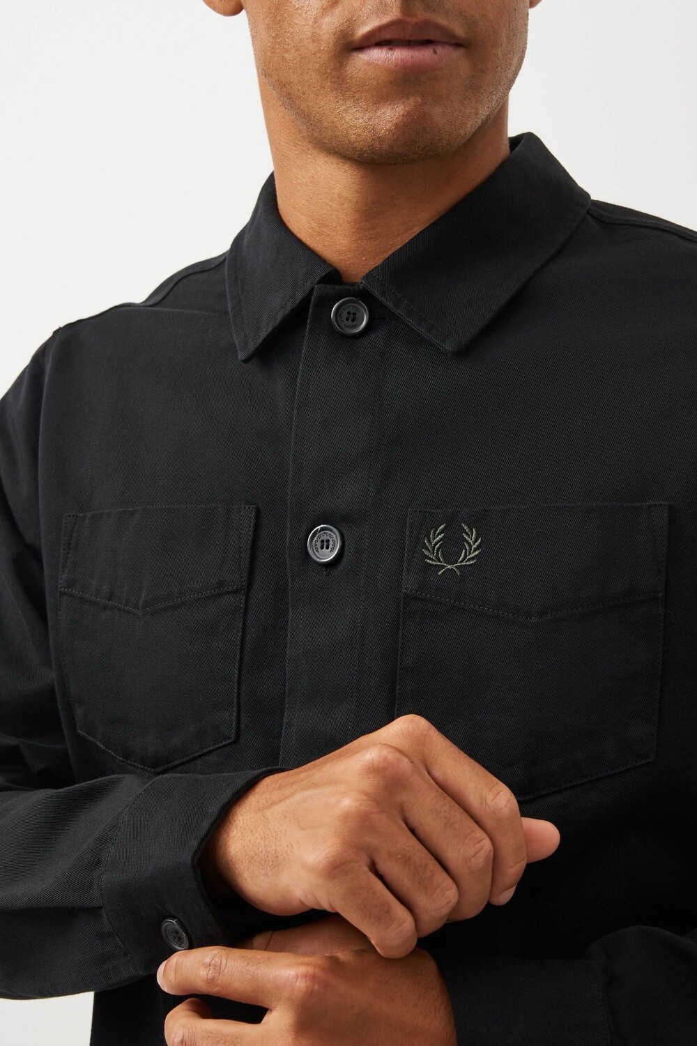 

Черная рубашка из твила Fred Perry, черный