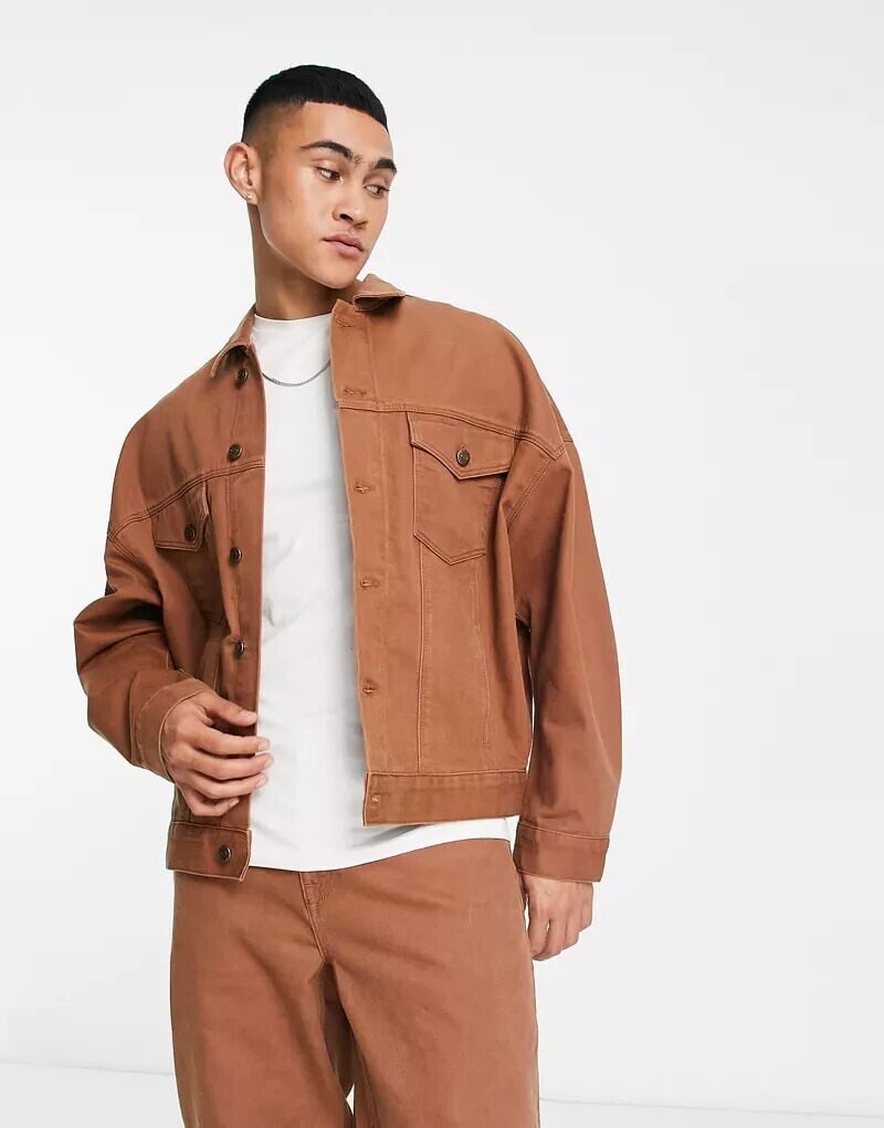 

Коричневая куртка оверсайз ASOS