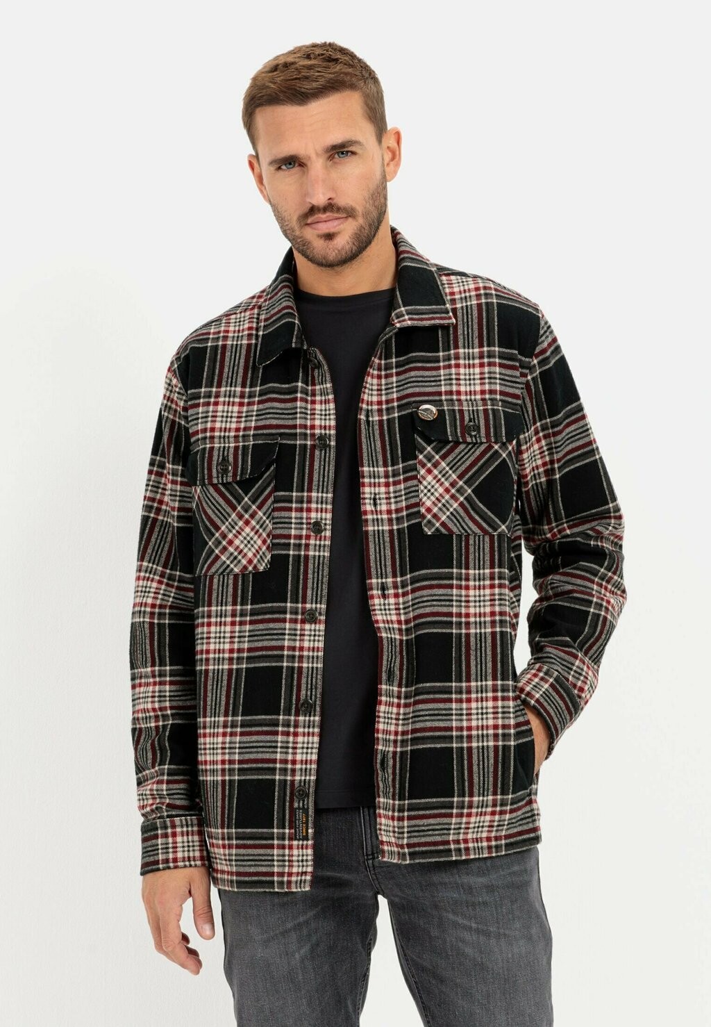 

Легкая куртка OVERSHIRT IM KAROMUSTER camel active, цвет anthra
