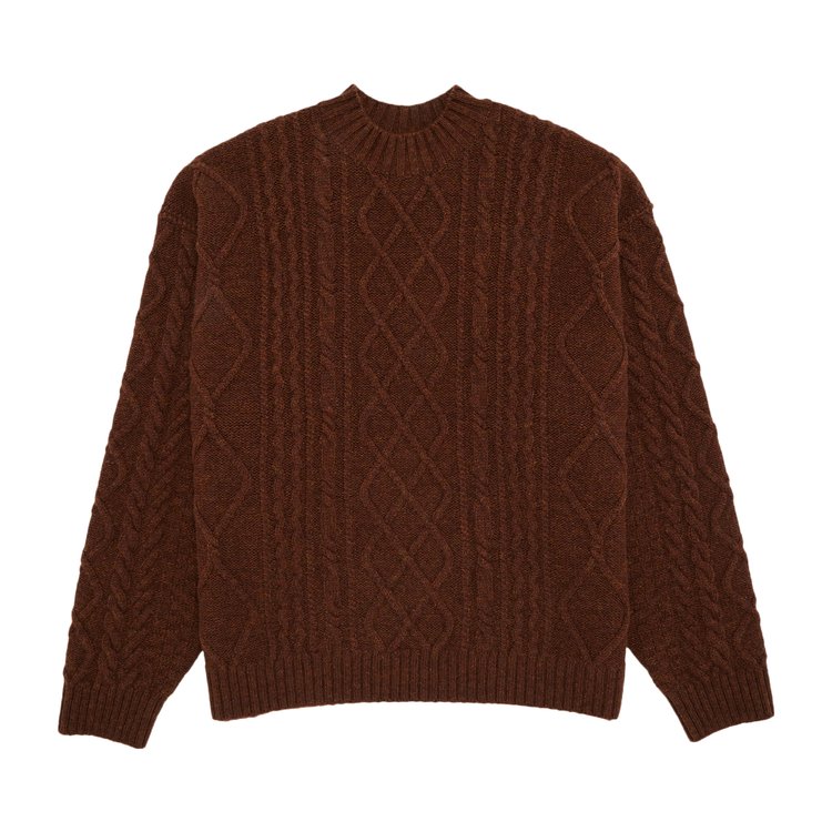 Свитер Kapital Cable Knit Elbow Crew 'Brown', коричневый свитер thisisneverthat cable knit zip коричневый
