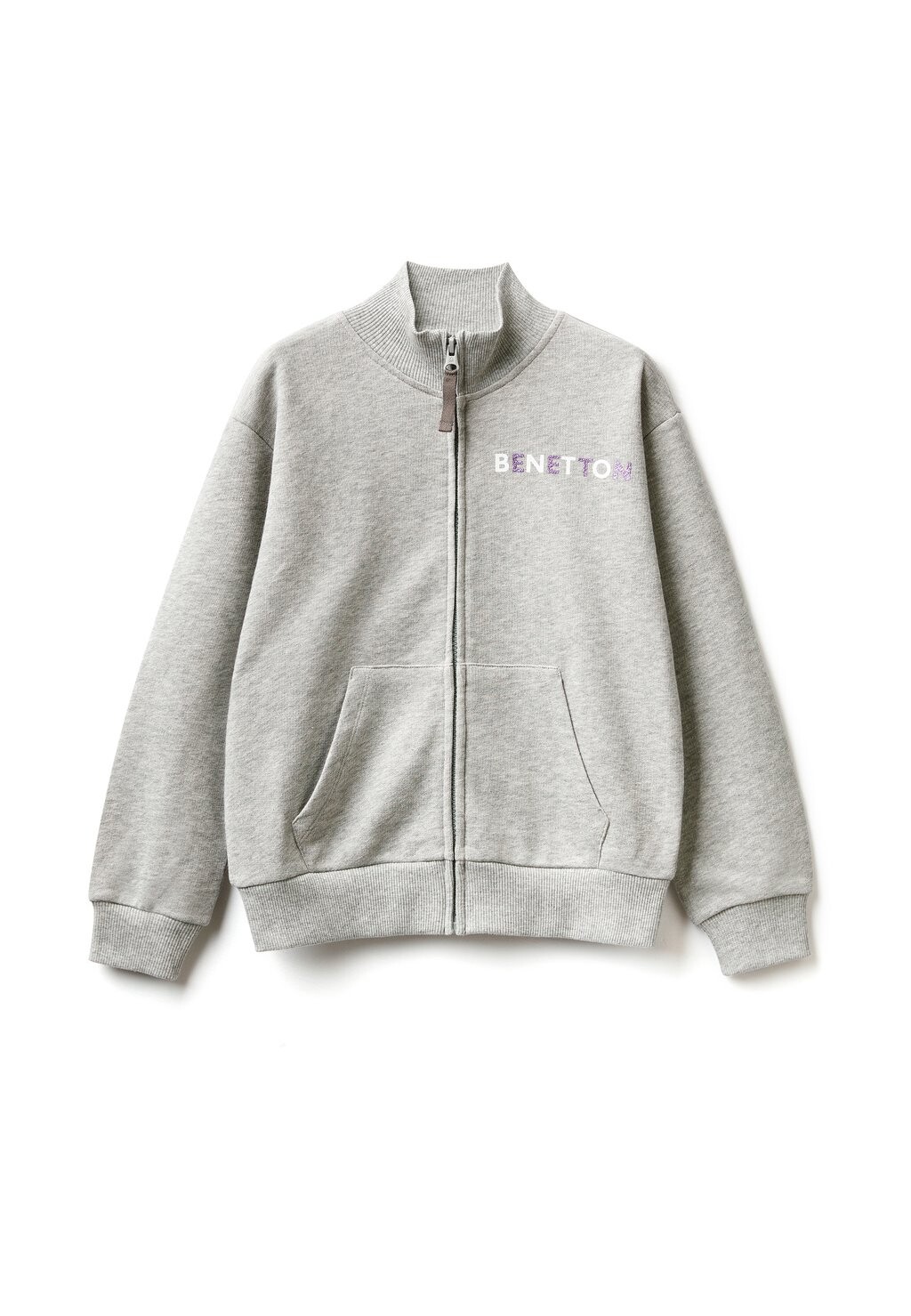 

Толстовка на молнии With Zip And Collar United Colors of Benetton, цвет grey