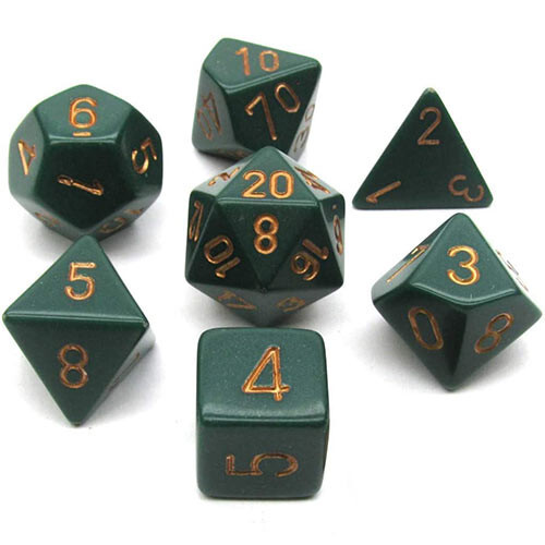 

Аксессуары Chessex Chessex Dice Set: Opaque Dusty Green w/ Copper (7)