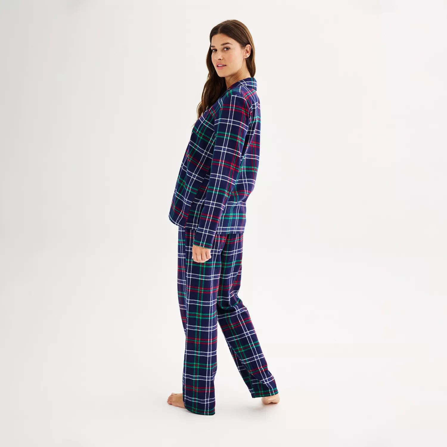 

Женские пижамные комплекты Jammies For Your Families с фланелевым верхом и низом в клетку «Рождественское утро» Jammies For Your Families