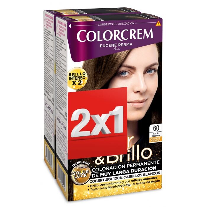 

Краска для волос Tintes Pack 2x1 Colorcrem, 60 Rubio Oscuro
