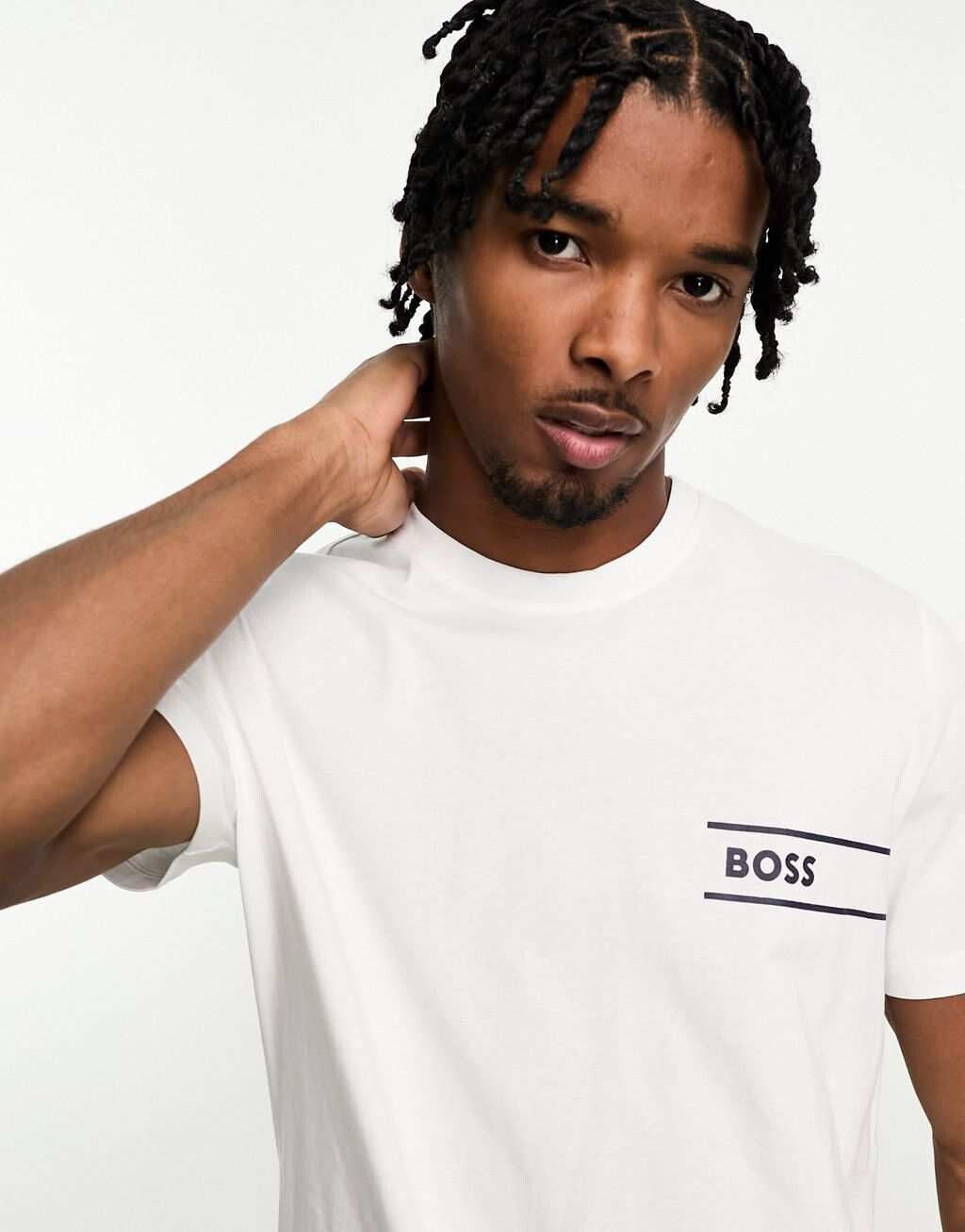 

Белая футболка с логотипом Boss Bodywear, Белый