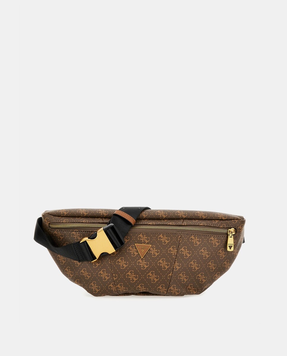 

Коричневая поясная сумка с логотипом и застежкой-молнией Guess, коричневый