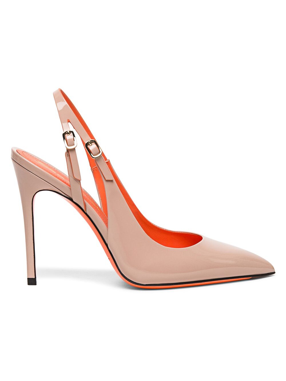 

Туфли-лодочки из лакированной кожи на шпильке Santoni, бежевый