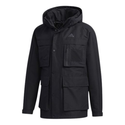 цена Пуховик adidas 3in1 Down Jkt Multiple Pockets Outdoor Sports Detachable hooded down Jacket Black, черный