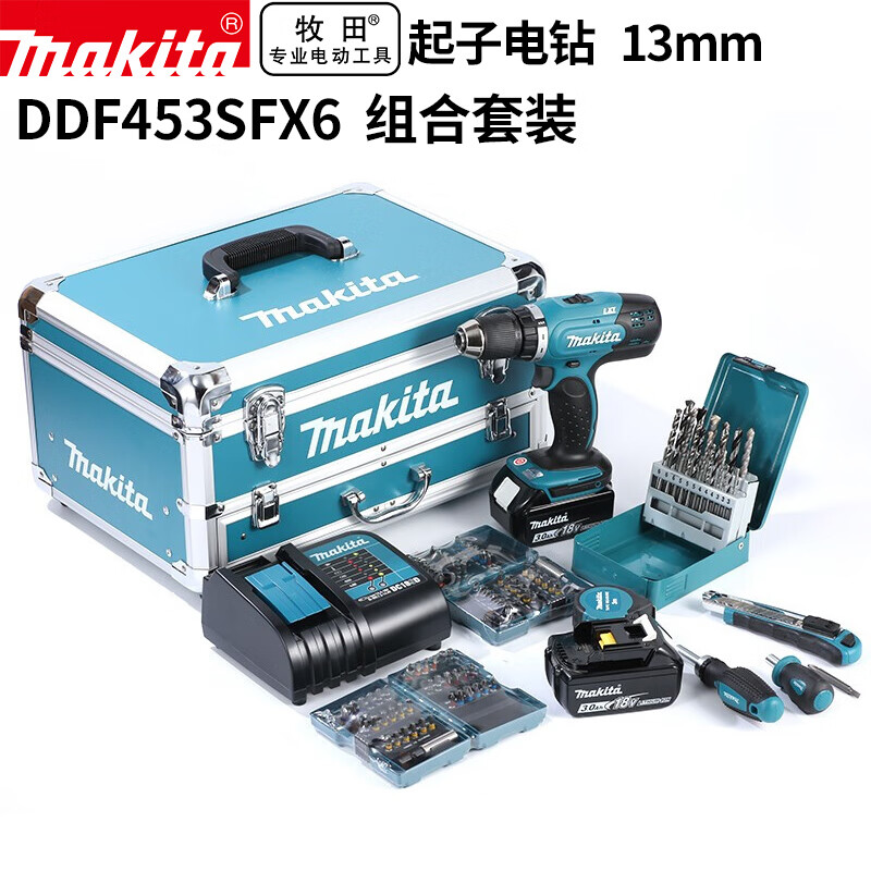 Дрель-шуруповерт Makita DDF453SFX6 + две батареи 18V/3.0Ah