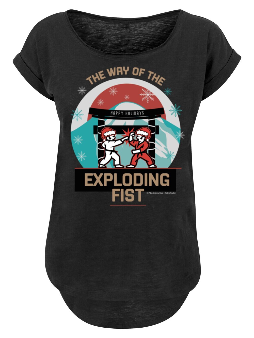 

Рубашка F4NT4STIC Retro Gaming Way of the Exploding Fist Christmas Design, черный