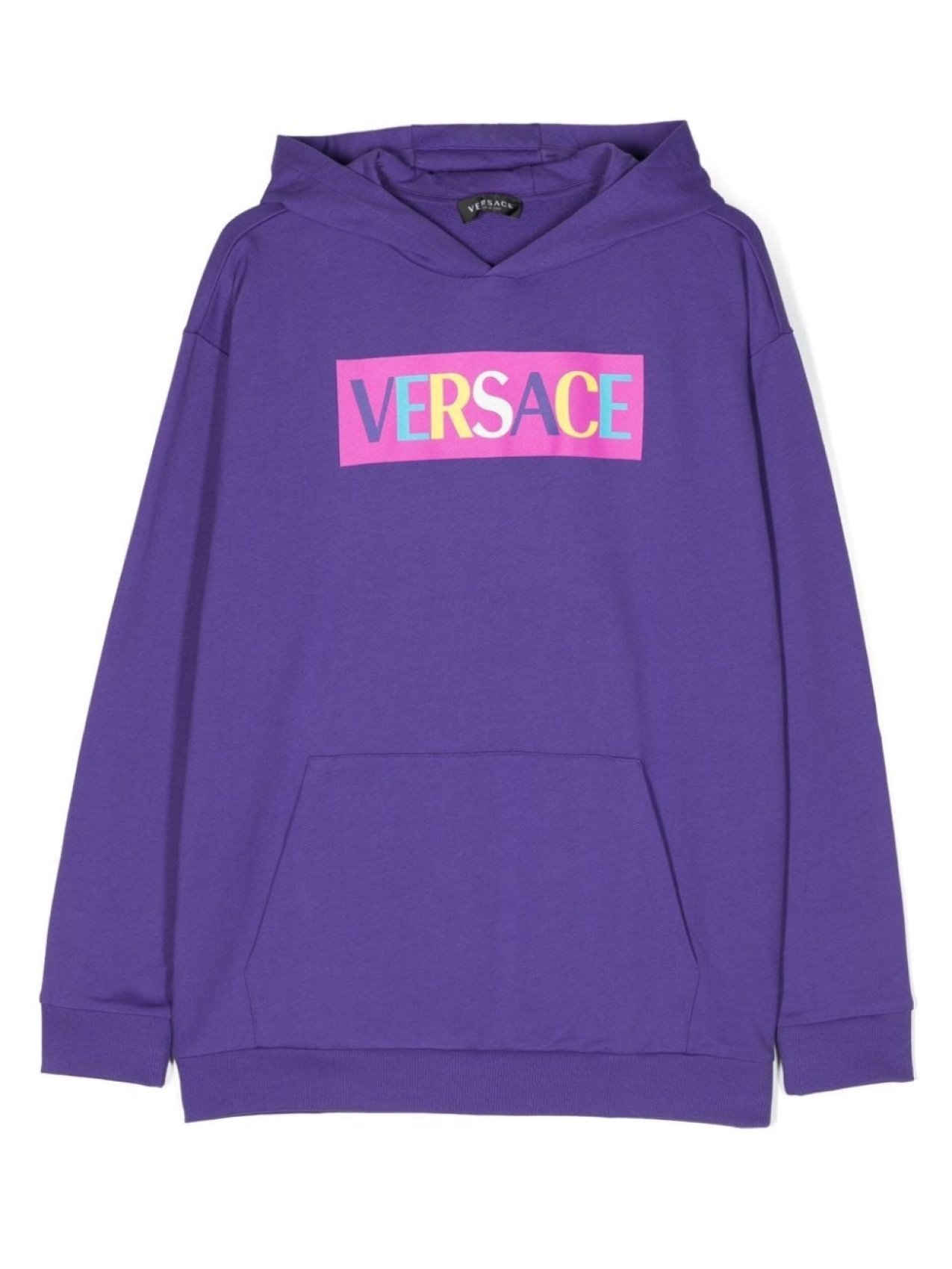 

Versace Kids худи с приспущенными плечами и логотипом, фиолетовый