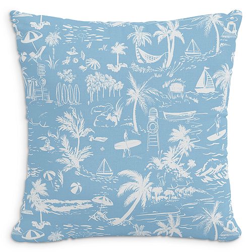 Декоративная подушка из пляжного туалетного белья со вставкой из перьев, 20 x 20 дюймов Cloth & Company, цвет Blue
