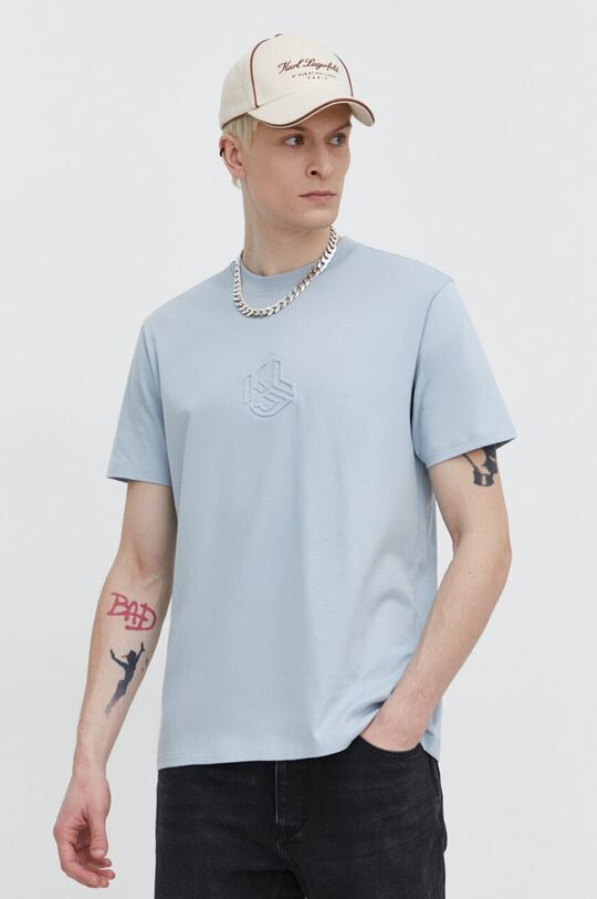 

Хлопковая футболка Karl Lagerfeld Jeans, синий