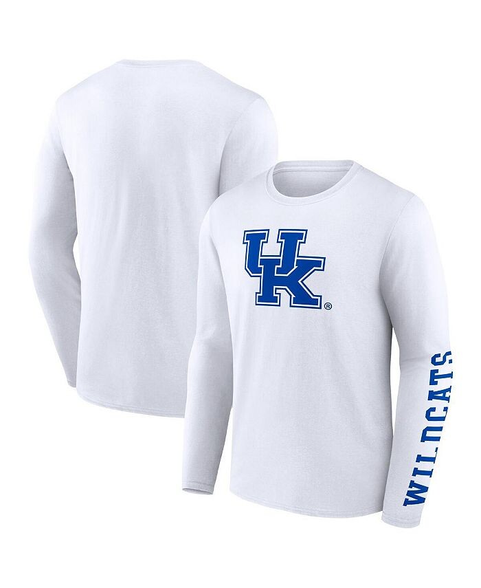 

Мужская белая футболка с длинным рукавом с фирменным логотипом Kentucky Wildcats Double Time 2-Hit Fanatics, белый