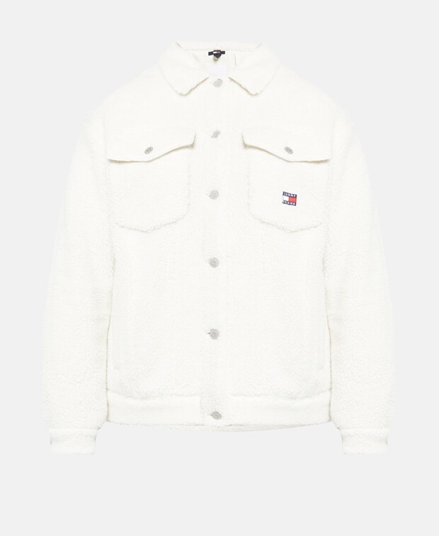 

Плюшевая меховая куртка Tommy Hilfiger Curve, цвет Wool White