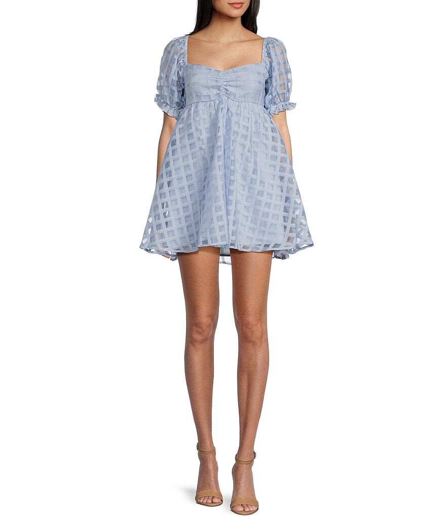 

Платье Babydoll из органзы с короткими рукавами Allison & Kelly, синий