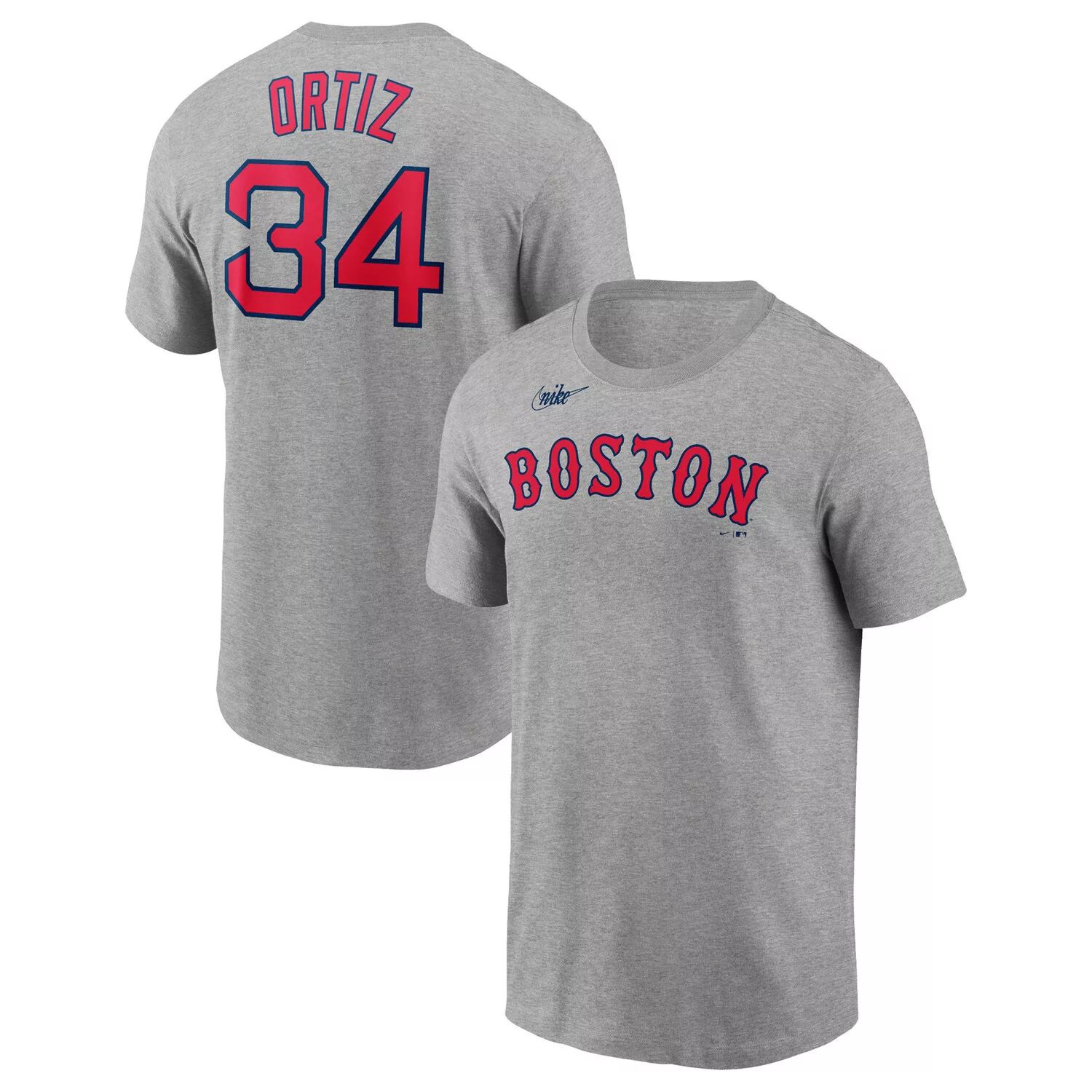 цена Мужская футболка David Ortiz Heather Grey Boston Red Sox с именем и номером Nike