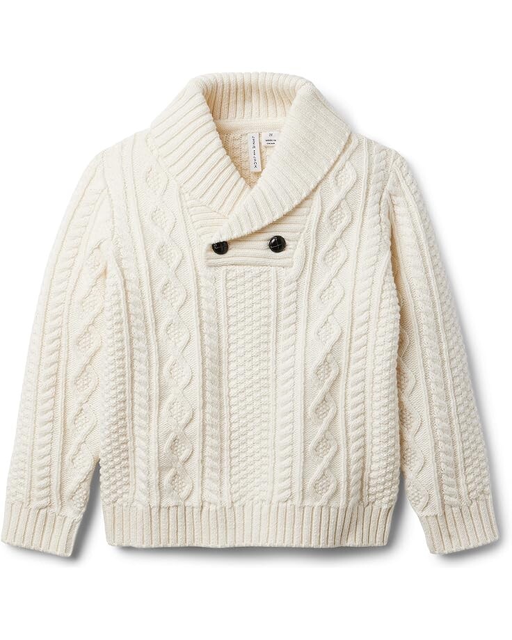 

Свитер Janie and Jack Shawl Collar Pullover Sweater, слоновая кость, Бежевый