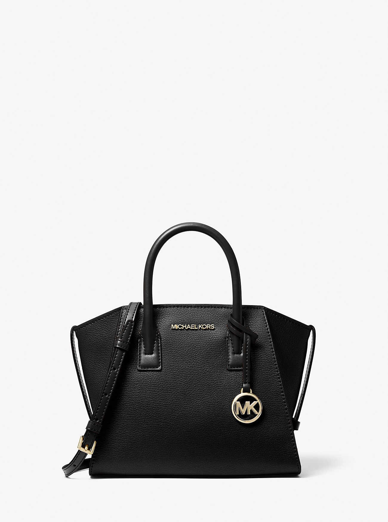 

Маленькая кожаная сумка-портфель Avril на молнии сверху Michael Kors, черный