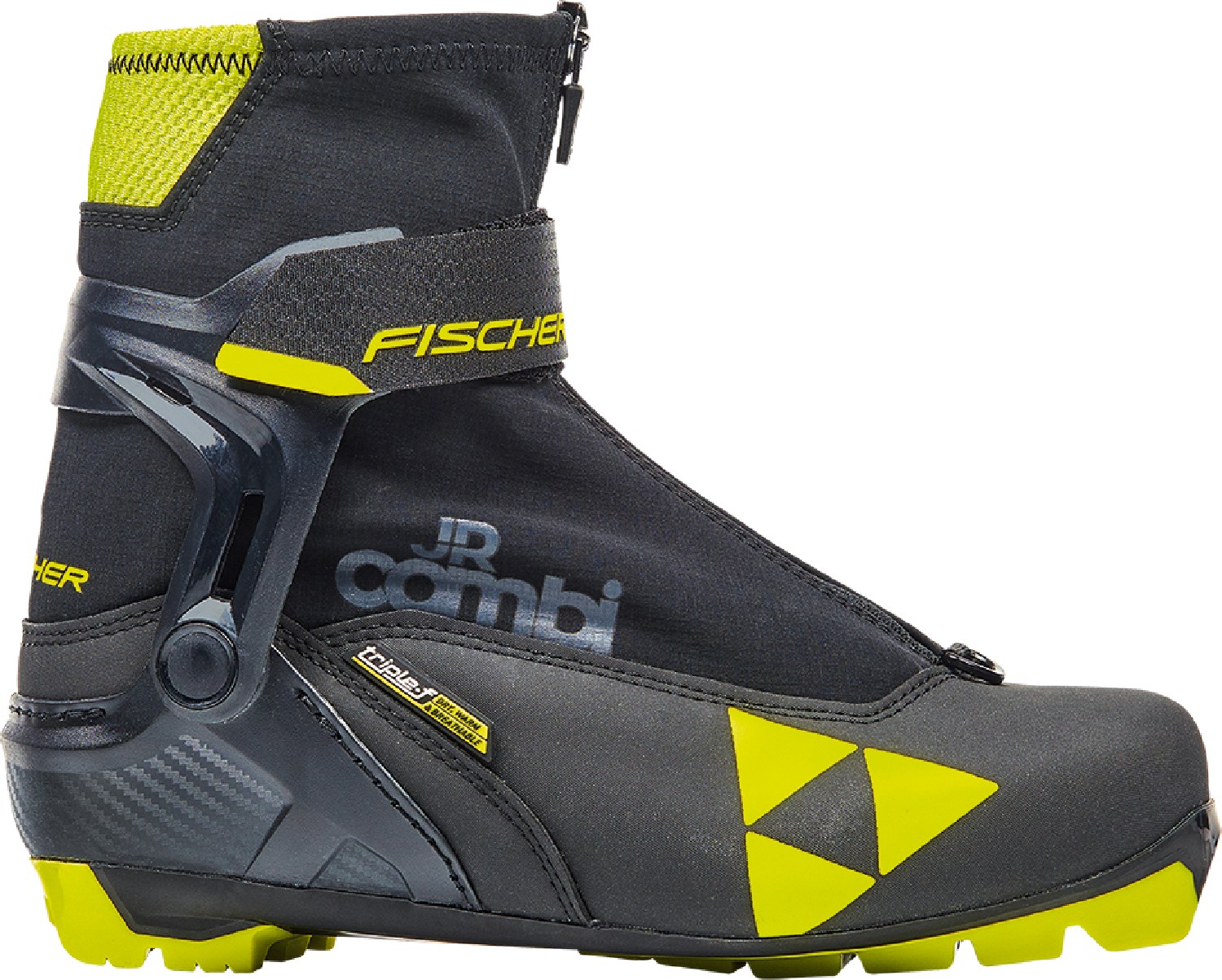 Ботинки для беговых лыж JR Combi — детские Fischer, черный горные лыжи fischer rc4 wc jr m o jr rc4 z9 21 22 130