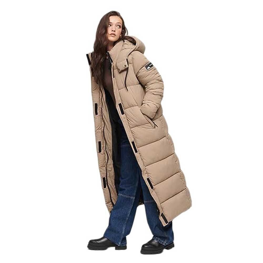 

Пуховик Superdry Ripstop Longline, бежевый