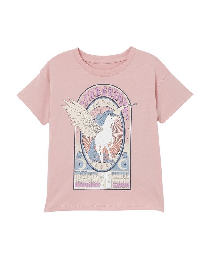 

Футболка с короткими рукавами и принтом Big Girls Poppy COTTON ON, розовый