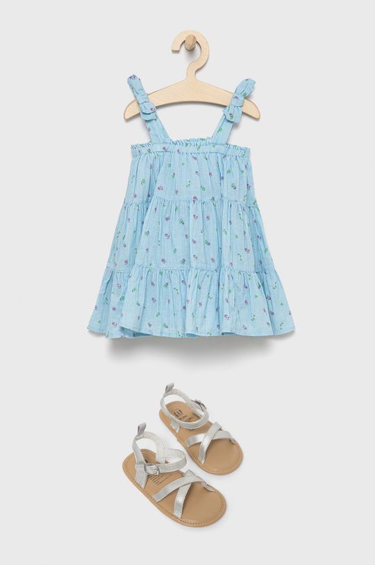Платье из хлопка для маленькой девочки Gap, синий платье из хлопка для маленькой девочки gap зеленый