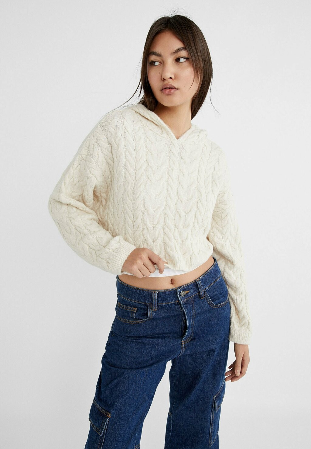 

Толстовка Cable Stradivarius, бежевый