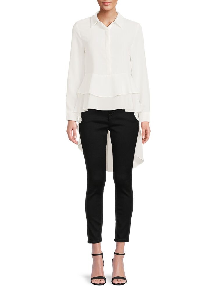 

Однотонный многоярусный топ с баской Patrizia Luca, цвет Off White