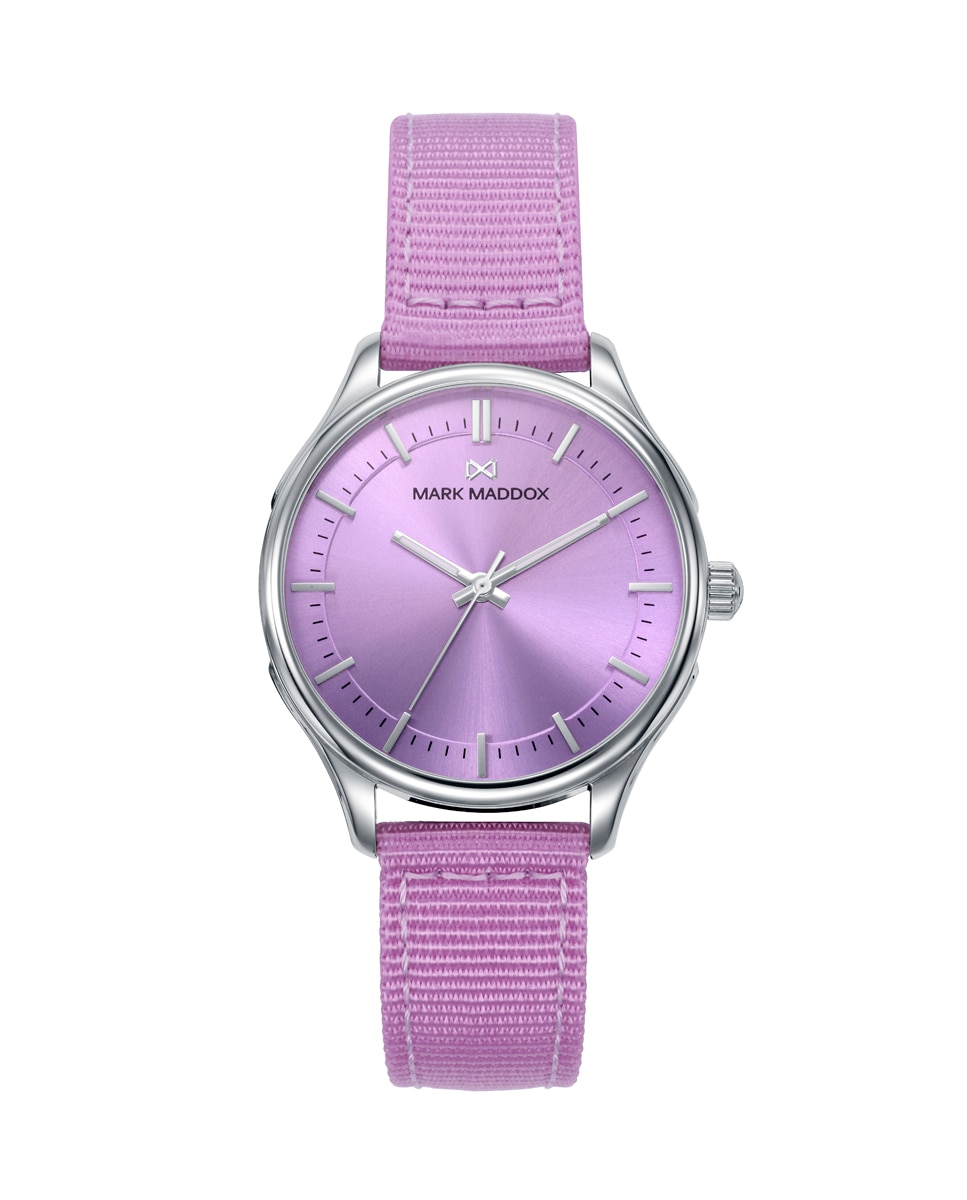 Женские часы Greenwich, стальной корпус, нейлоновый ремешок фиолетового цвета Mark Maddox, фиолетовый часы greenwich gw 307 10 59