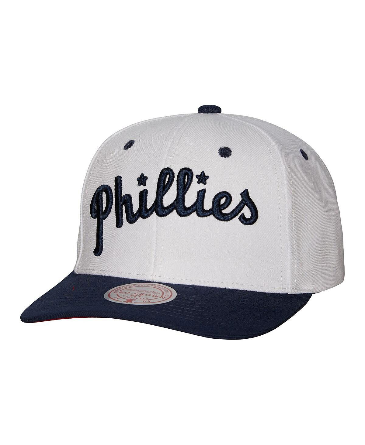 

Мужская белая кепка Philadelphia Phillies Cooperstown Collection Pro Crown Snapback Mitchell & Ness