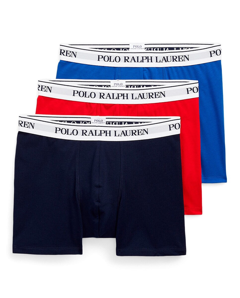 

Набор из трех мужских хлопковых боксеров разных цветов Polo Ralph Lauren, мультиколор
