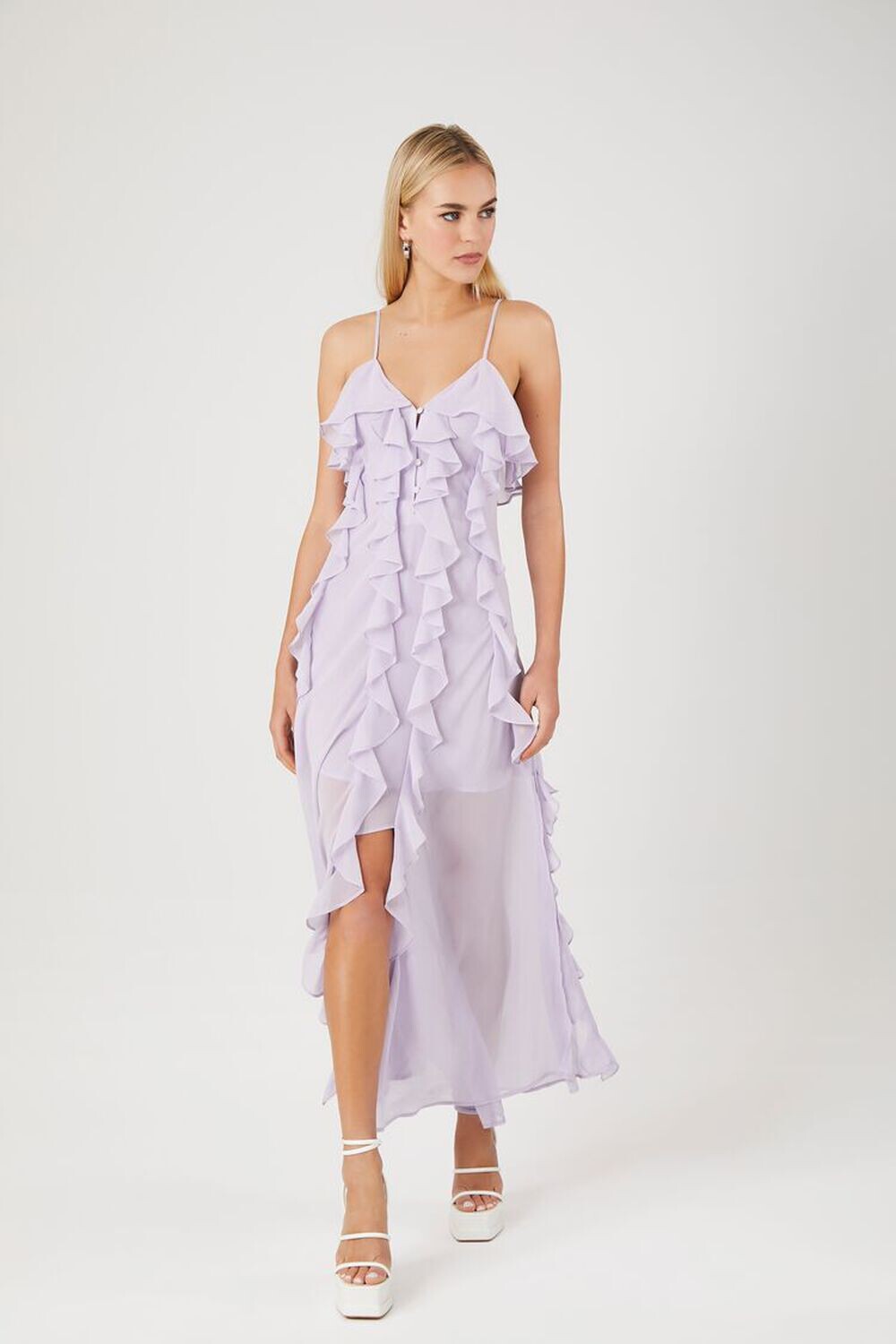

Шифоновое платье макси с рюшами Forever 21