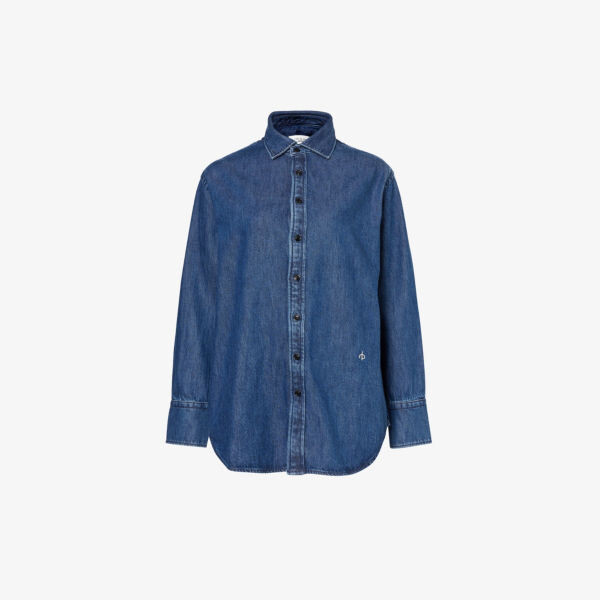 

Рубашка из смесового денима с логотипом Diana Rag & Bone, цвет randie