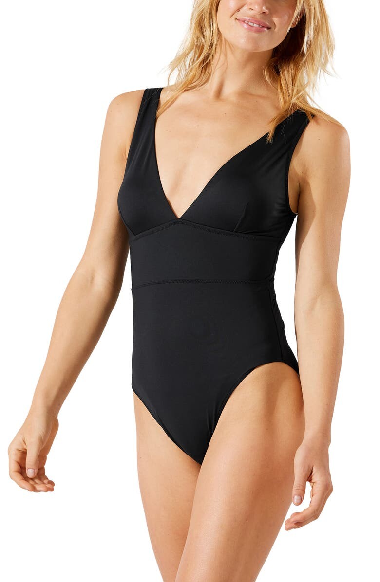 

Слитный купальник Palm Modern с V-образным вырезом TOMMY BAHAMA, черный