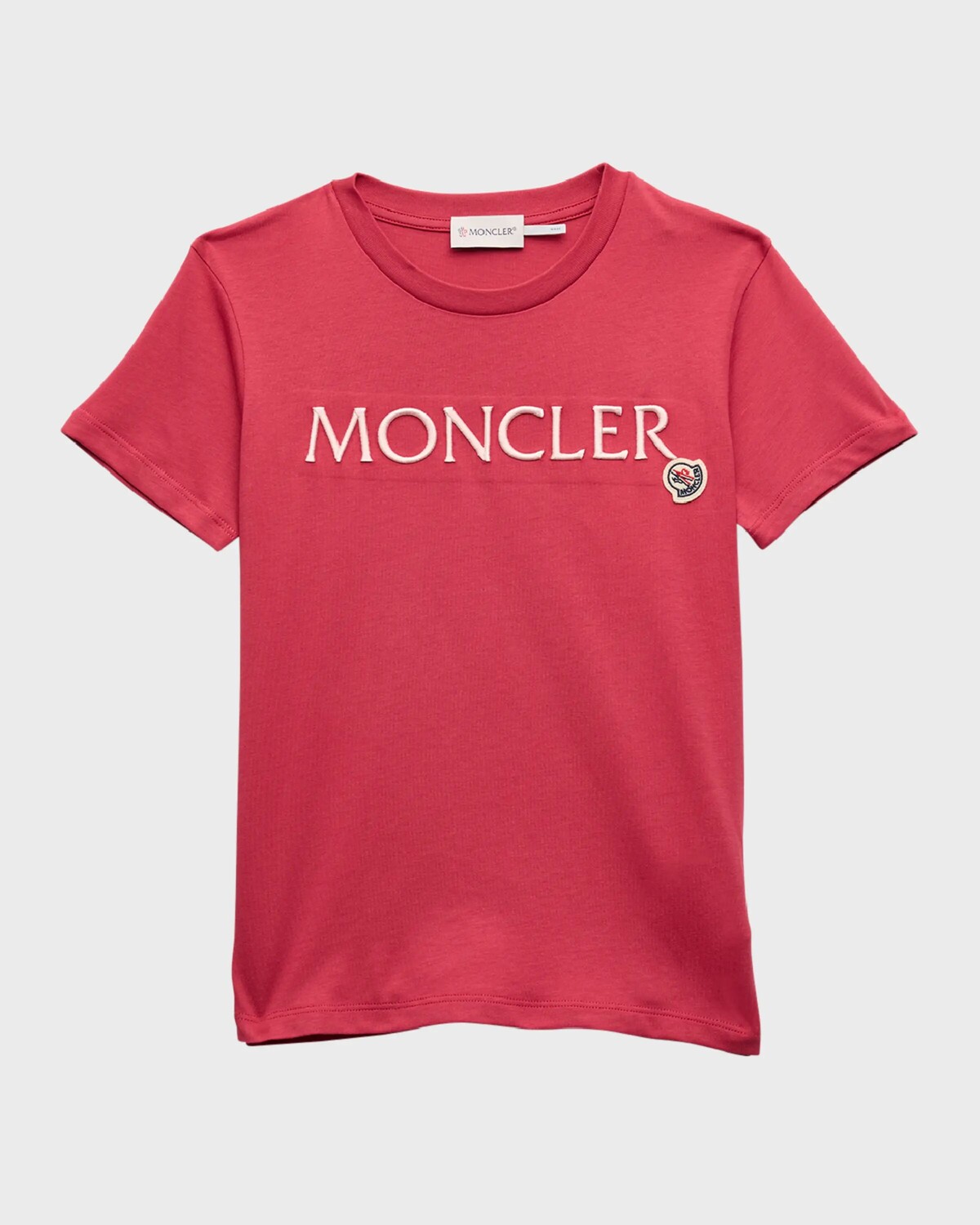 

Футболка для девочек с вышитым логотипом Moncler, цвет Berry