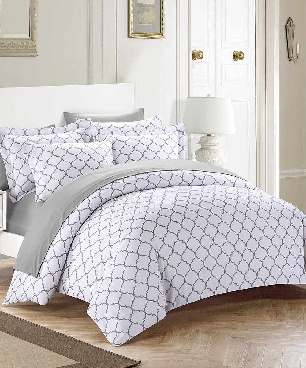 

Комплект пододеяльников Lux Decor King, белый / серый