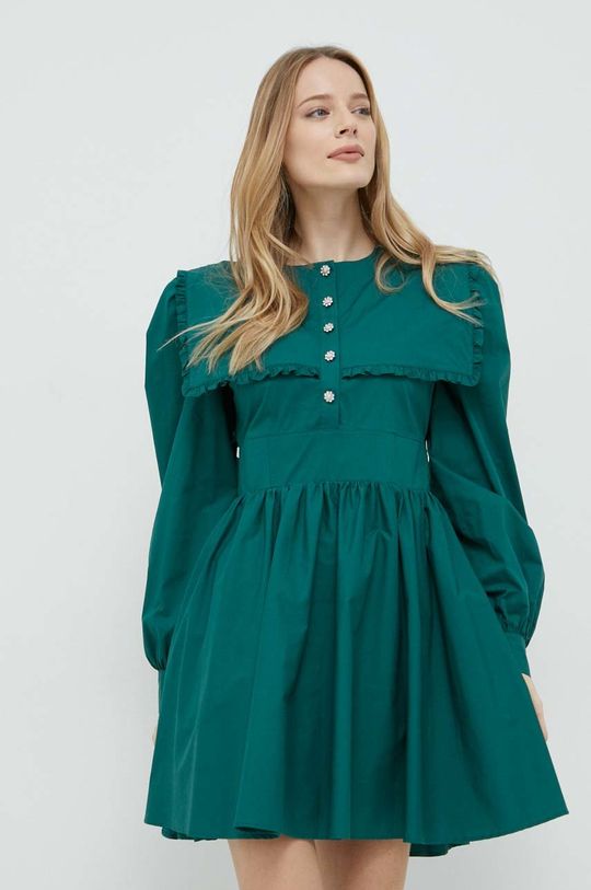 Платье из хлопка на заказ Custommade, зеленый