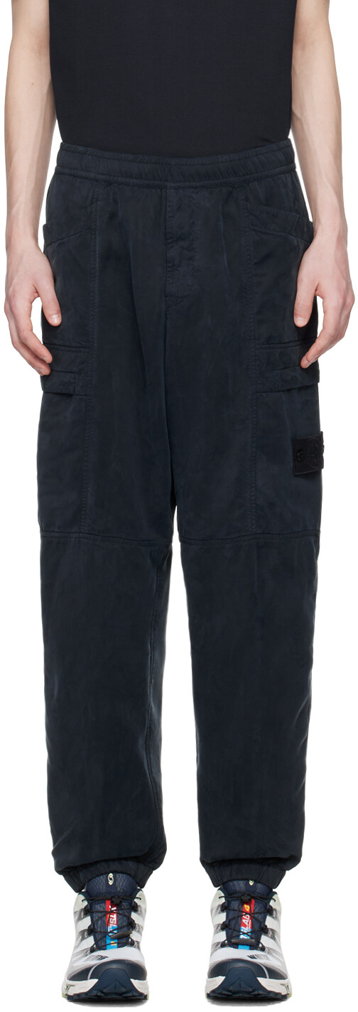

Темно-синие брюки карго с нашивками Stone Island, цвет Navy blue
