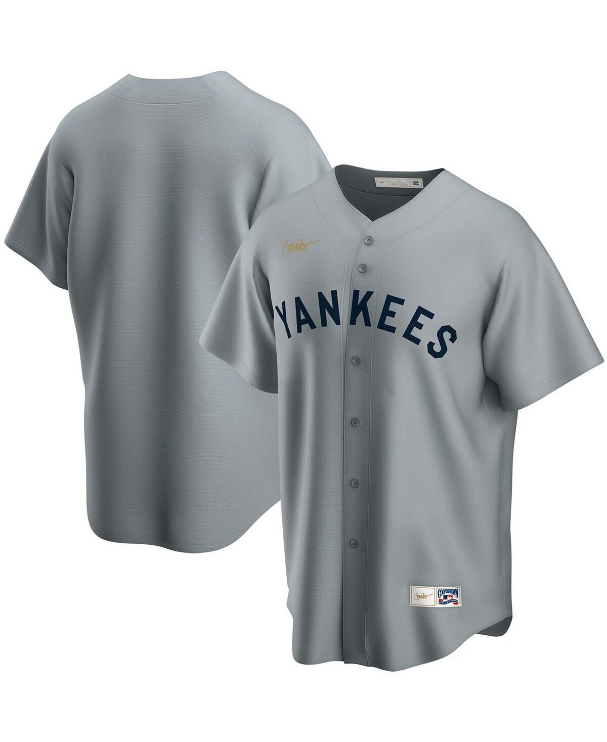 

Мужская серая футболка команды New York Yankees Road Cooperstown Collection Nike, Серый