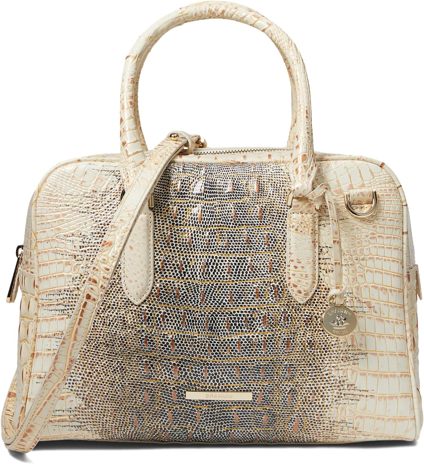 

Сумка Ombre Melbourne Marissa Satchel Brahmin, цвет Ivory Iguana