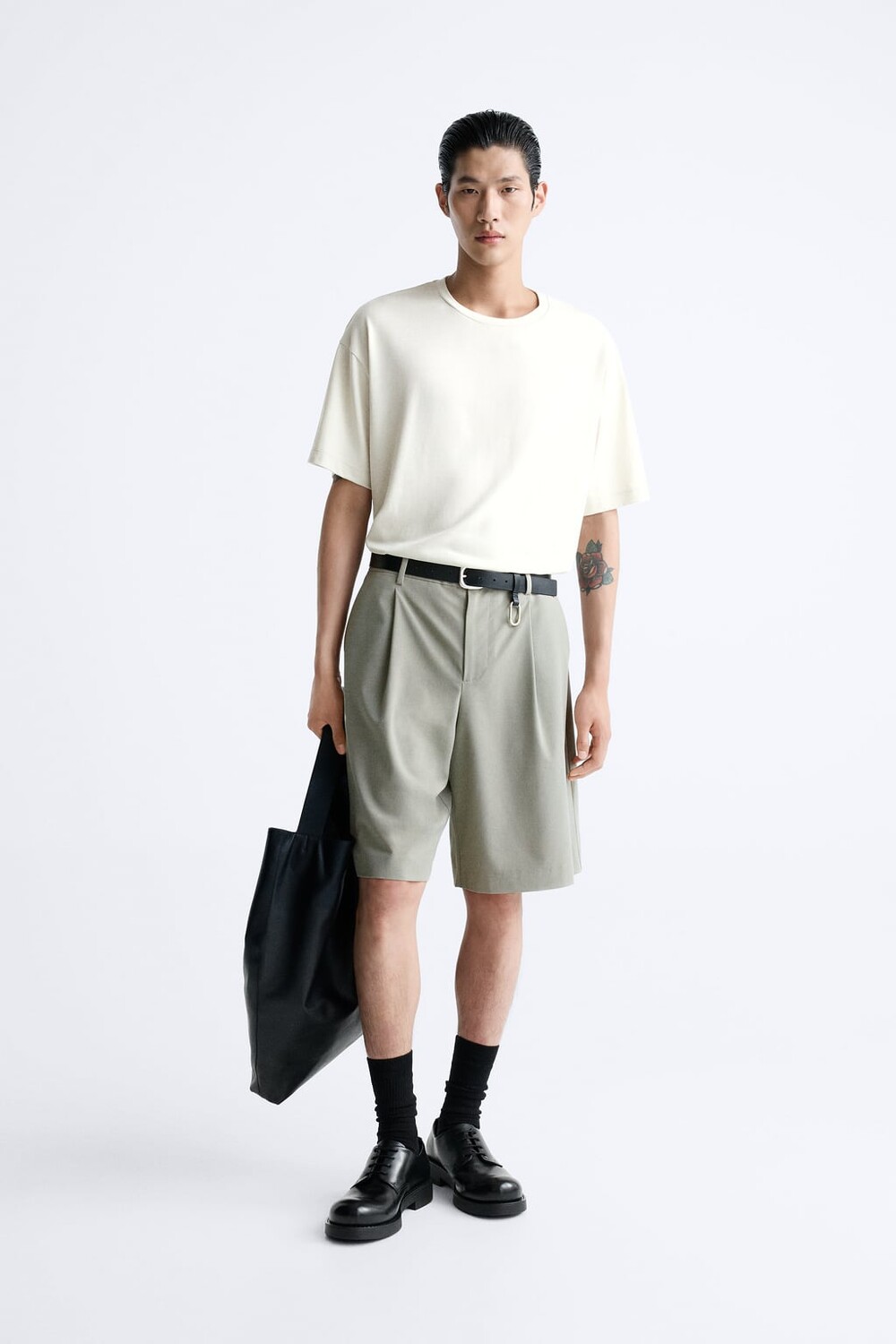 

Лиоцелл - хлопковая футболка ZARA, серый