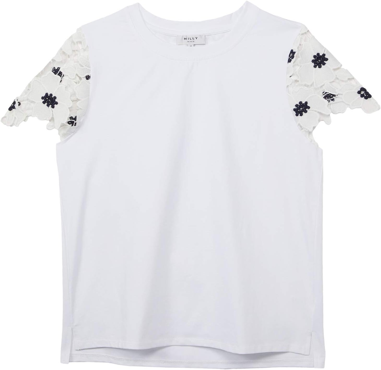

Футболка MILLY MINIS Lena 3-D Poppy Floral Lace T-Shirt, цвет White/Navy