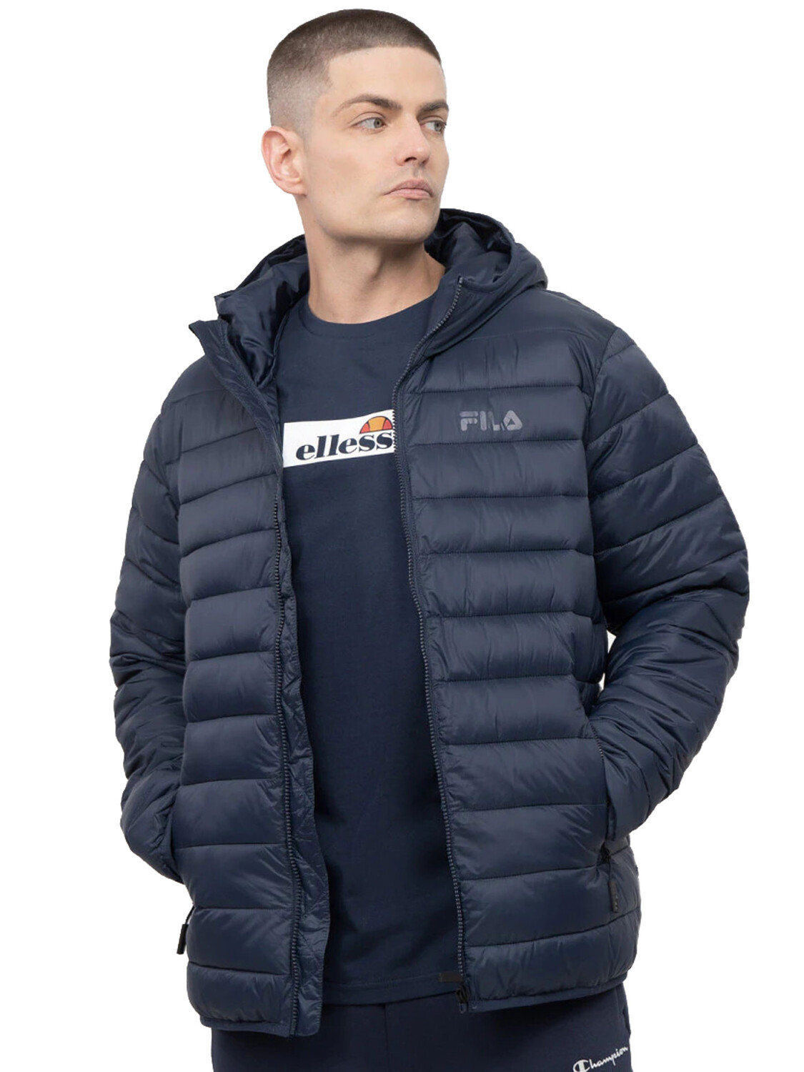 

Пуховик Fila Stein с капюшоном, синий
