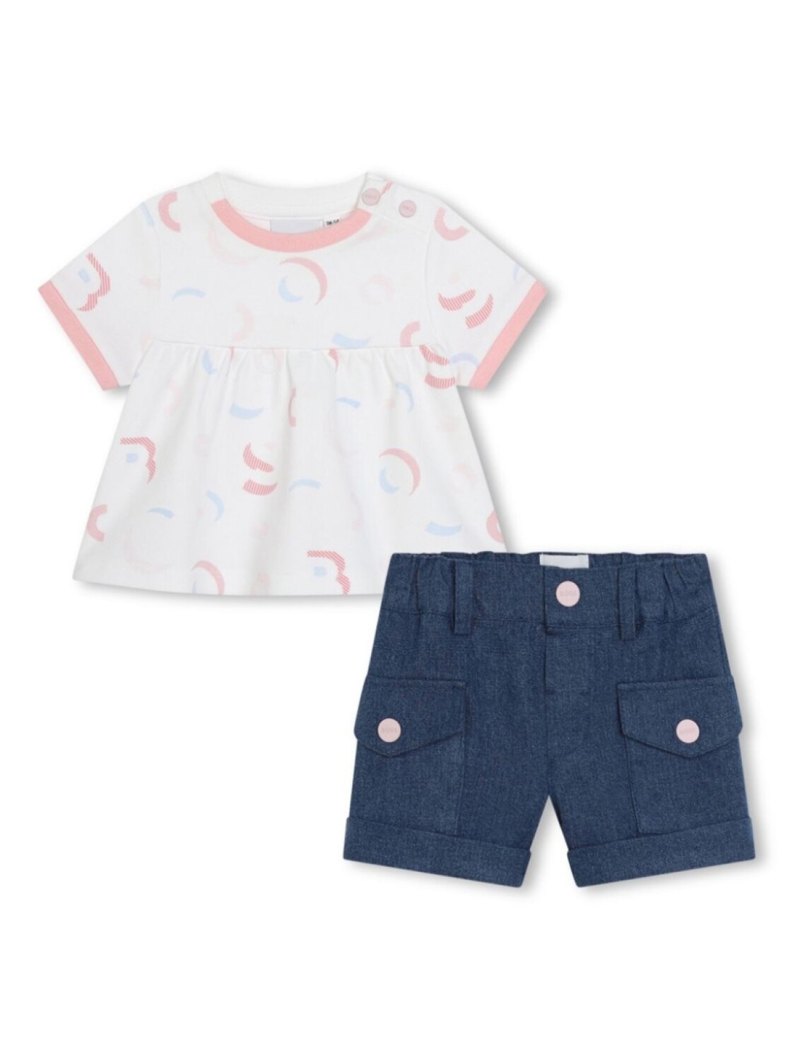 

BOSS Kidswear комплект из топа и шортов из органического хлопка с вышитым логотипом, синий