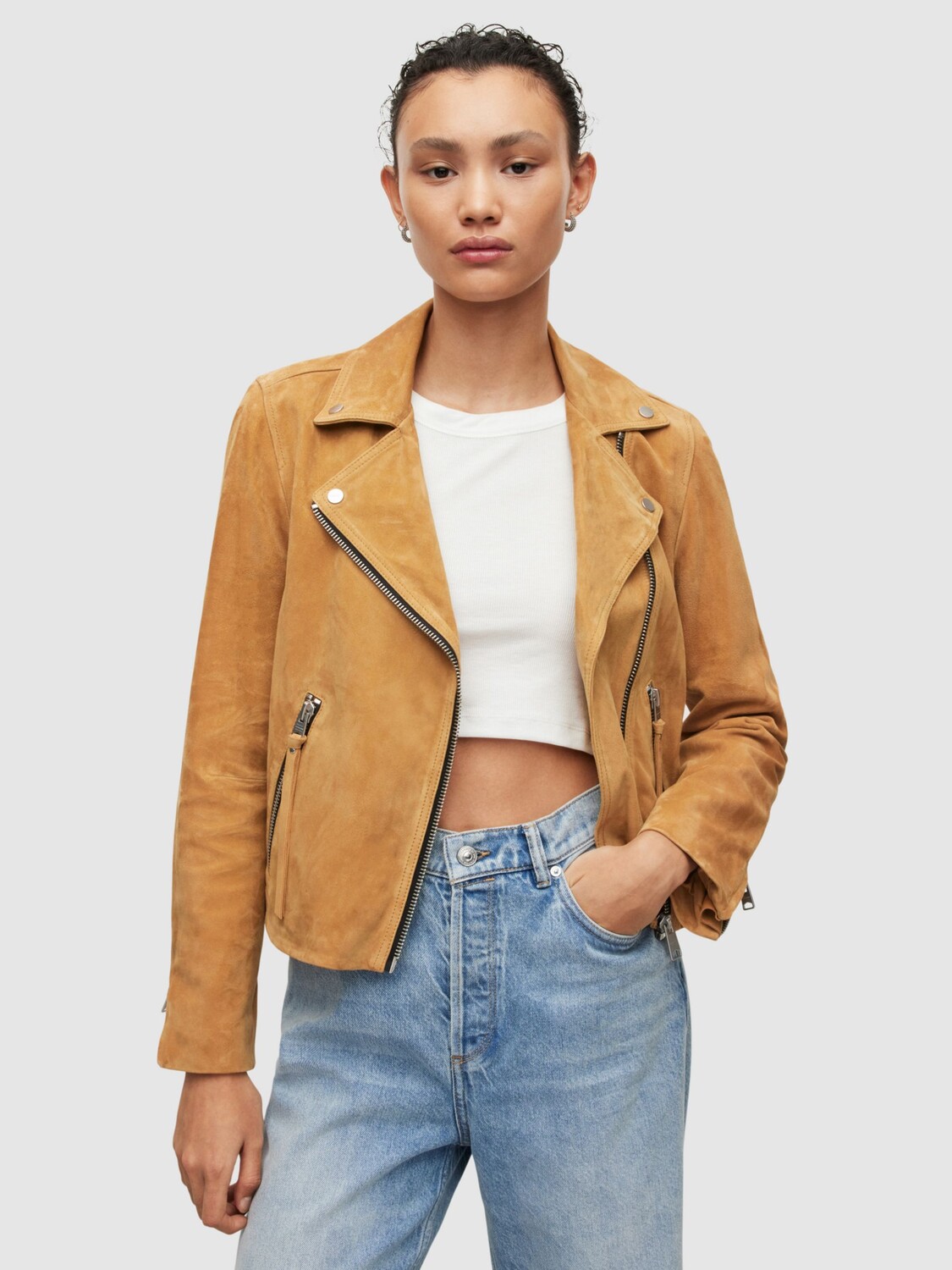 

Замшевая куртка AllSaints Dalby, горчично-желтый