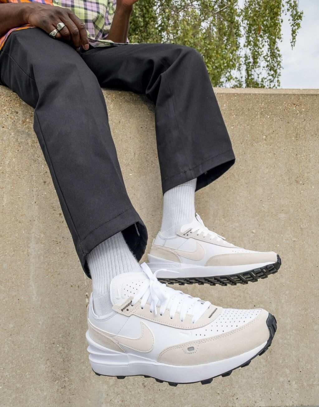 

Белые кожаные кроссовки Nike Waffle One, Белый